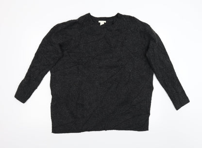 H&M Womens Black  Knit Pullover Jumper Size M