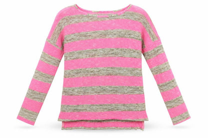 YD Girls Multicoloured Striped Knit Pullover Jumper Size 11-12 Years