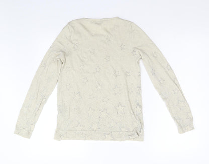 Monsoon Womens Beige Geometric Knit Pullover Jumper Size S