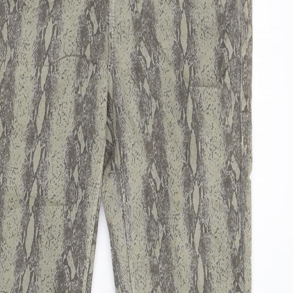 Topshop Womens Beige Animal Print  Trousers  Size 28 L30 in