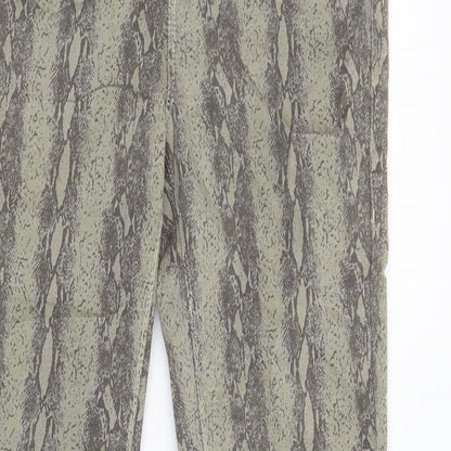 Topshop Womens Beige Animal Print  Trousers  Size 28 L30 in