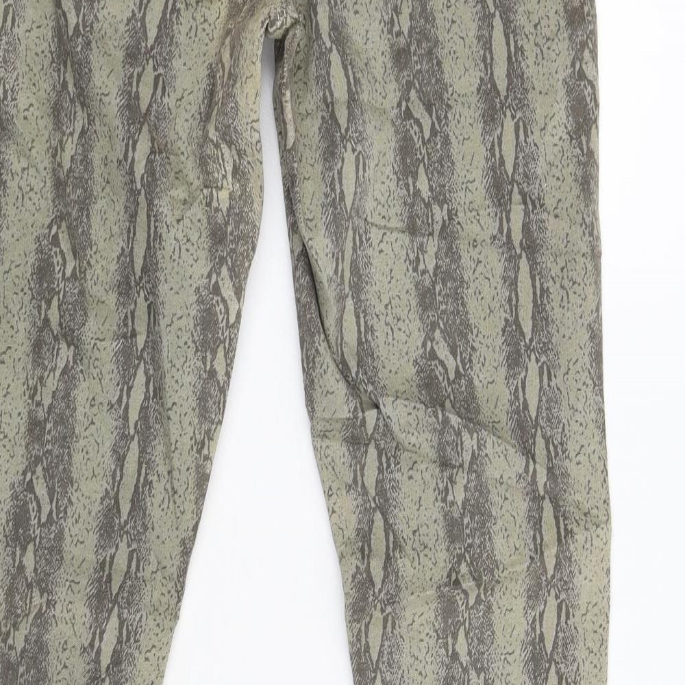 Topshop Womens Beige Animal Print  Trousers  Size 28 L30 in