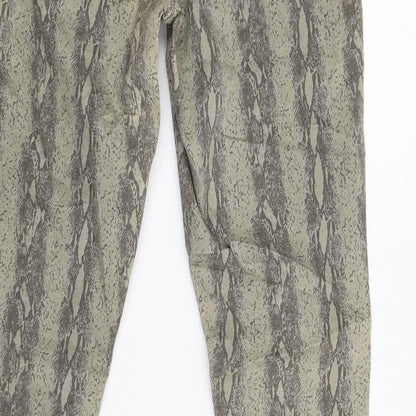 Topshop Womens Beige Animal Print  Trousers  Size 28 L30 in