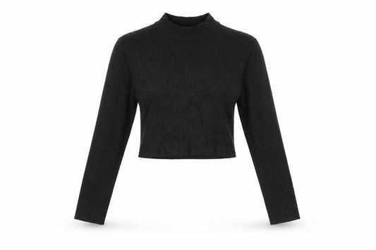 Nasty Gal Womens Black   Cropped T-Shirt Size 10