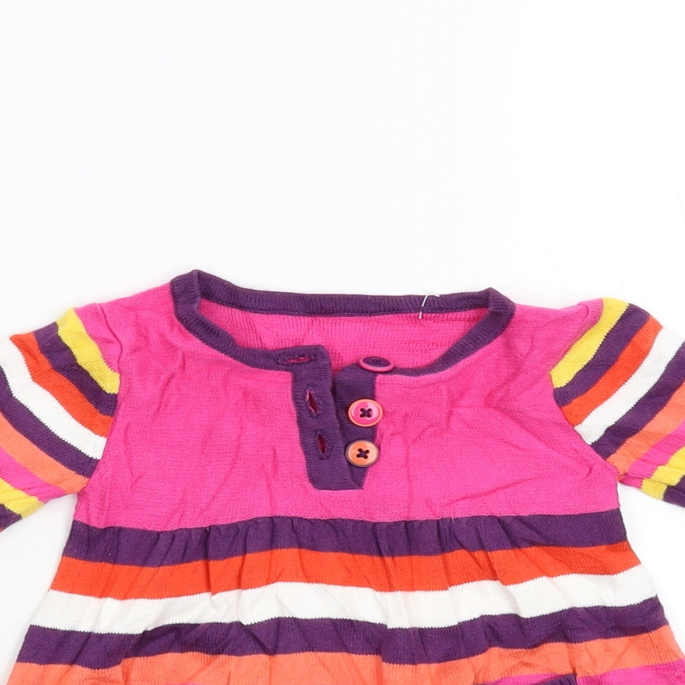 George Girls Multicoloured Striped Knit Fit & Flare  Size 3-6 Months