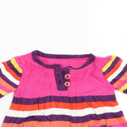 George Girls Multicoloured Striped Knit Fit & Flare  Size 3-6 Months
