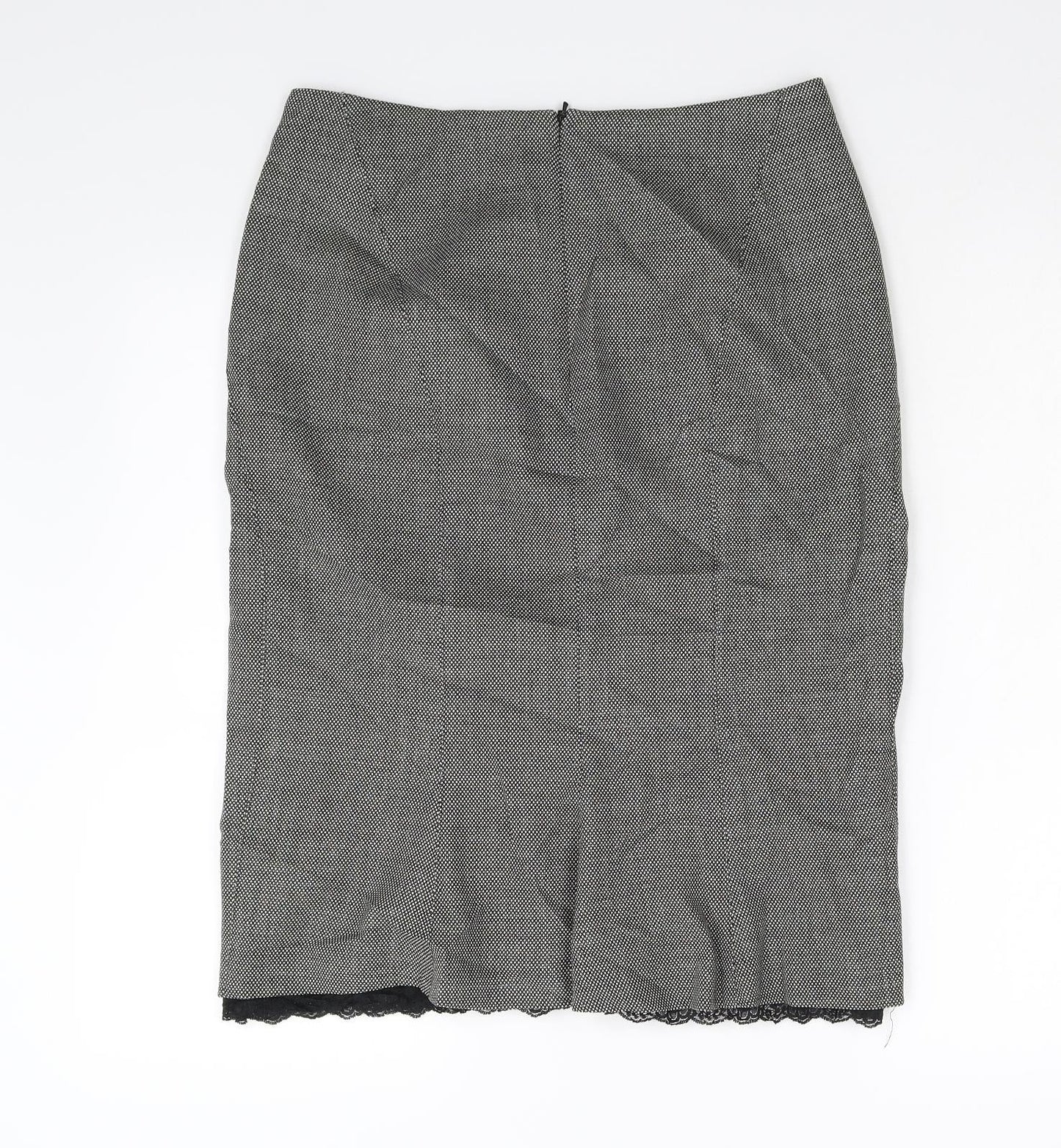 NEXT Womens Black   Straight & Pencil Skirt Size 12  - Lace Hem