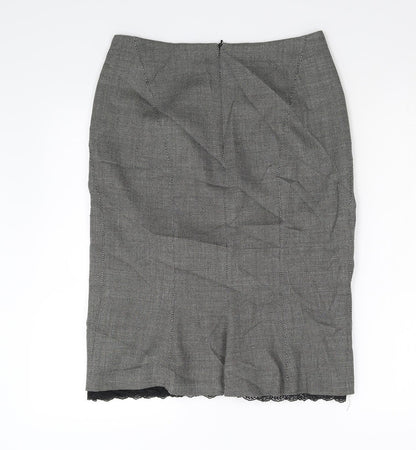 NEXT Womens Black   Straight & Pencil Skirt Size 12  - Lace Hem