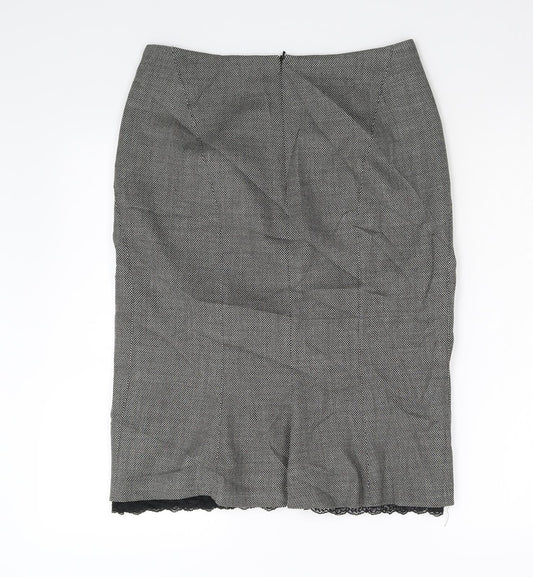 NEXT Womens Black   Straight & Pencil Skirt Size 12  - Lace Hem