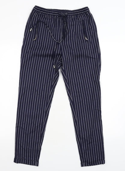 Jovanna Womens Blue Striped  Trousers  Size 8 L27 in