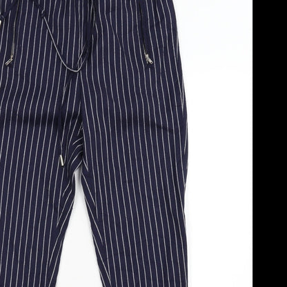 Jovanna Womens Blue Striped  Trousers  Size 8 L27 in