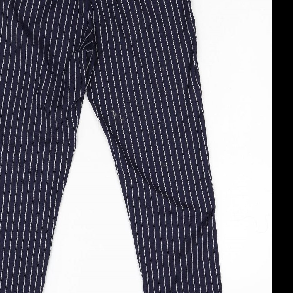 Jovanna Womens Blue Striped  Trousers  Size 8 L27 in