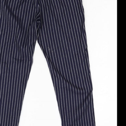 Jovanna Womens Blue Striped  Trousers  Size 8 L27 in