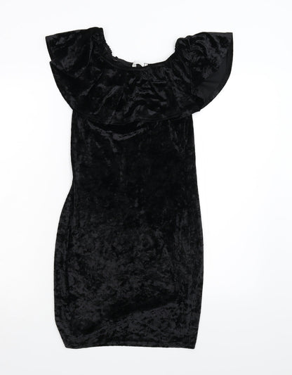 Ethan And Amy Womens Black Batik Velour Bodycon  Size S