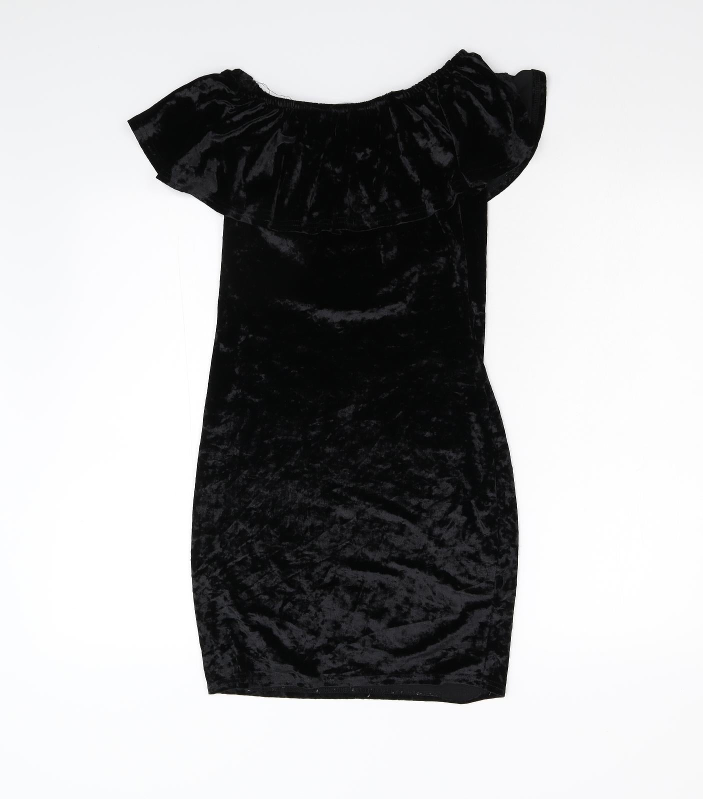 Ethan And Amy Womens Black Batik Velour Bodycon  Size S