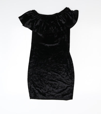 Ethan And Amy Womens Black Batik Velour Bodycon  Size S
