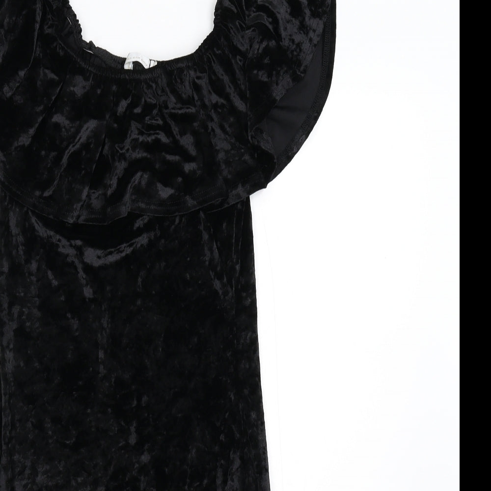 Ethan And Amy Womens Black Batik Velour Bodycon  Size S