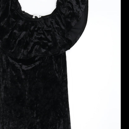 Ethan And Amy Womens Black Batik Velour Bodycon  Size S