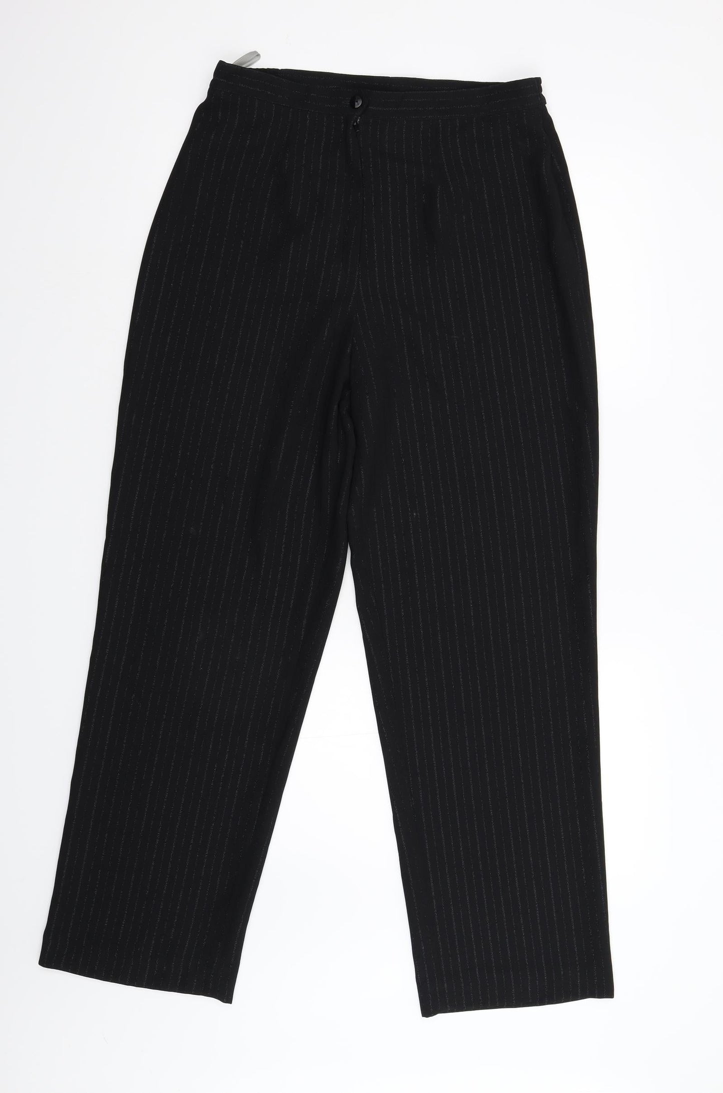 Womens UK Size 12 Preworn Regular Fit  Black Trousers