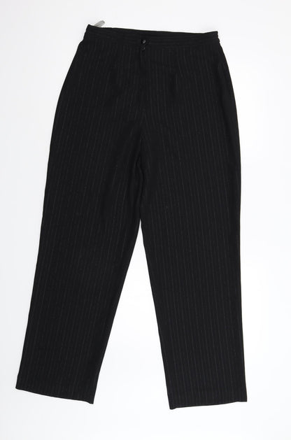 Womens UK Size 12 Preworn Regular Fit  Black Trousers