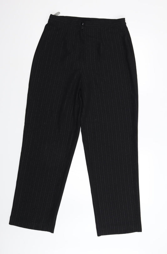 Womens UK Size 12 Preworn Regular Fit  Black Trousers