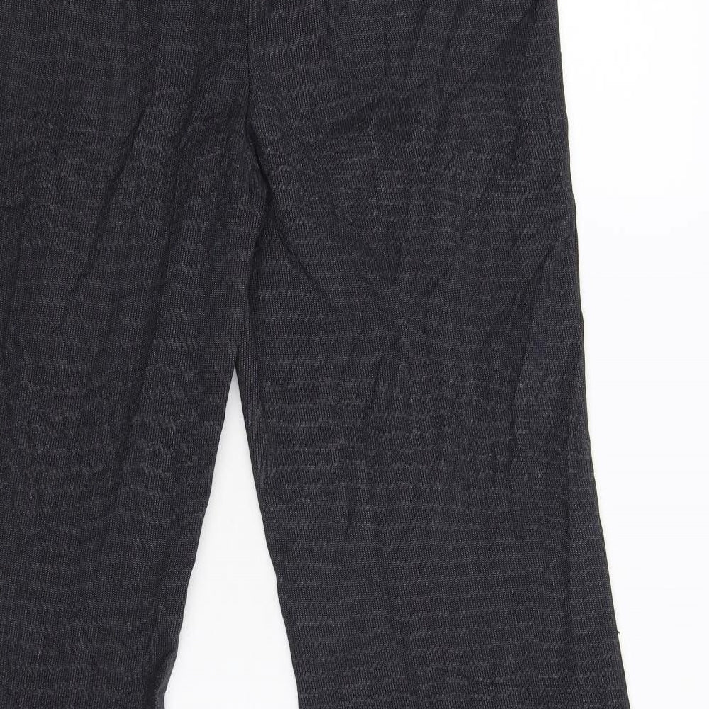 M&S Womens Black Striped  Trousers  Size 12 L30 in