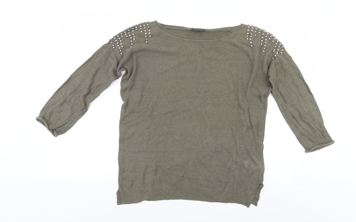 Warehouse Womens Green   Pullover Jumper Size S