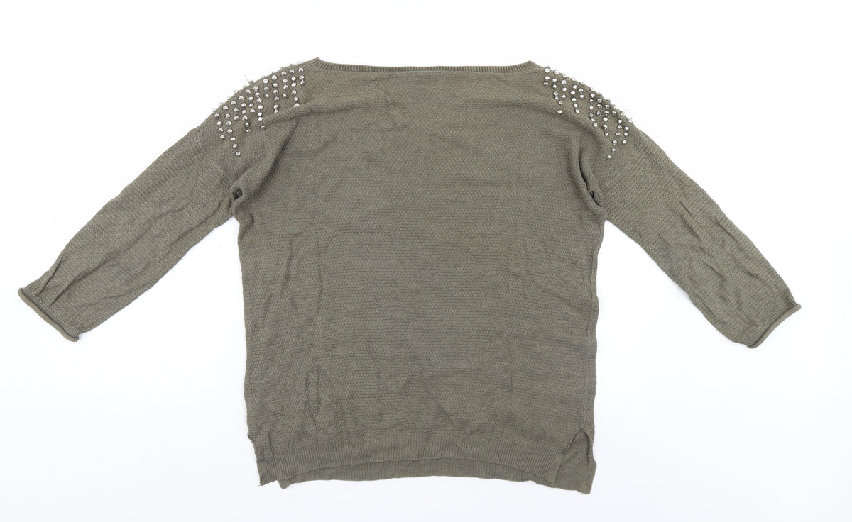 Warehouse Womens Green   Pullover Jumper Size S