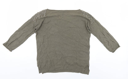 Warehouse Womens Green   Pullover Jumper Size S