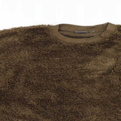 Close-up detail of ASOS women’s brown jumper, size L