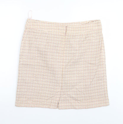 M7Co Womens Pink Check  Straight & Pencil Skirt Size 18