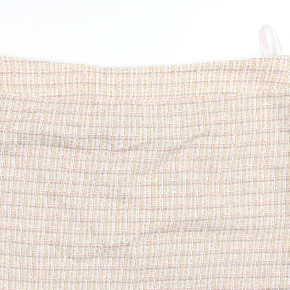 M7Co Womens Pink Check  Straight & Pencil Skirt Size 18