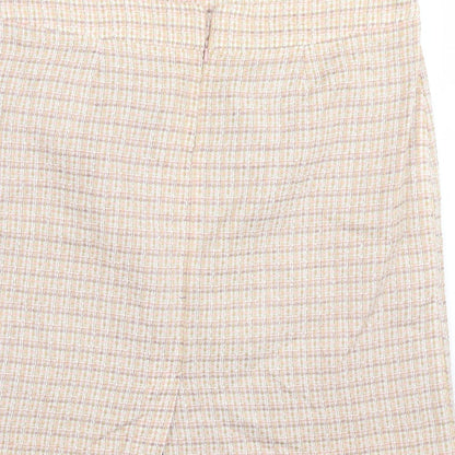 M7Co Womens Pink Check  Straight & Pencil Skirt Size 18