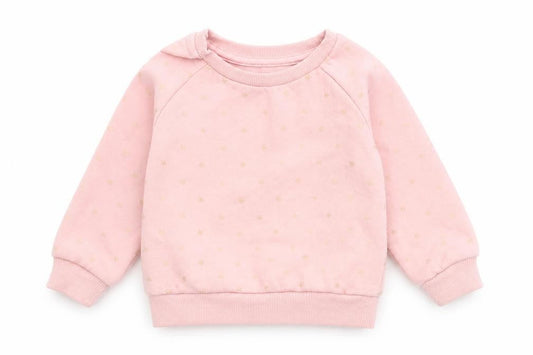 Primark Girls Pink Polka Dot  Pullover Jumper Size 9-12 Months