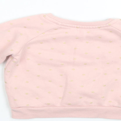 Primark Girls Pink Polka Dot  Pullover Jumper Size 9-12 Months