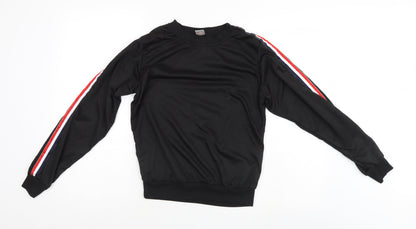 Liranmel Womens Black   Henley Sweatshirt Size S