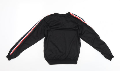 Liranmel Womens Black   Henley Sweatshirt Size S
