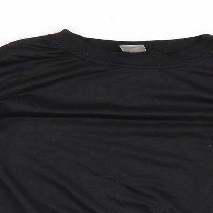 Liranmel Womens Black   Henley Sweatshirt Size S