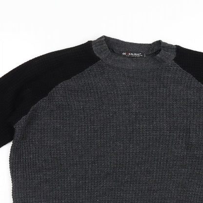 Be Jelous Womens Grey   Pullover Jumper Size L
