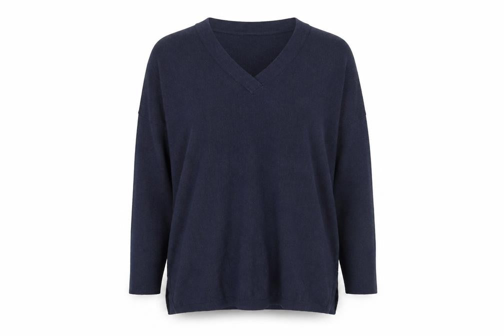 Front view of Atmosphere women’s blue jumper, size UK 8
