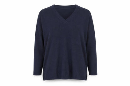 Front view of Atmosphere women’s blue jumper, size UK 8