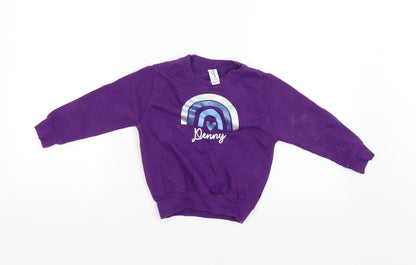 Just Hoods Girls Purple   Pullover Jumper Size XS