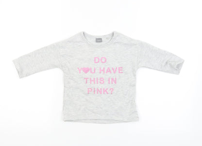 NEXT Girls Grey   Pullover Jumper Size 9-12 Months