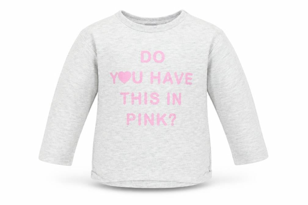 Front view of Next girls’ grey jumper, size 9-12, months