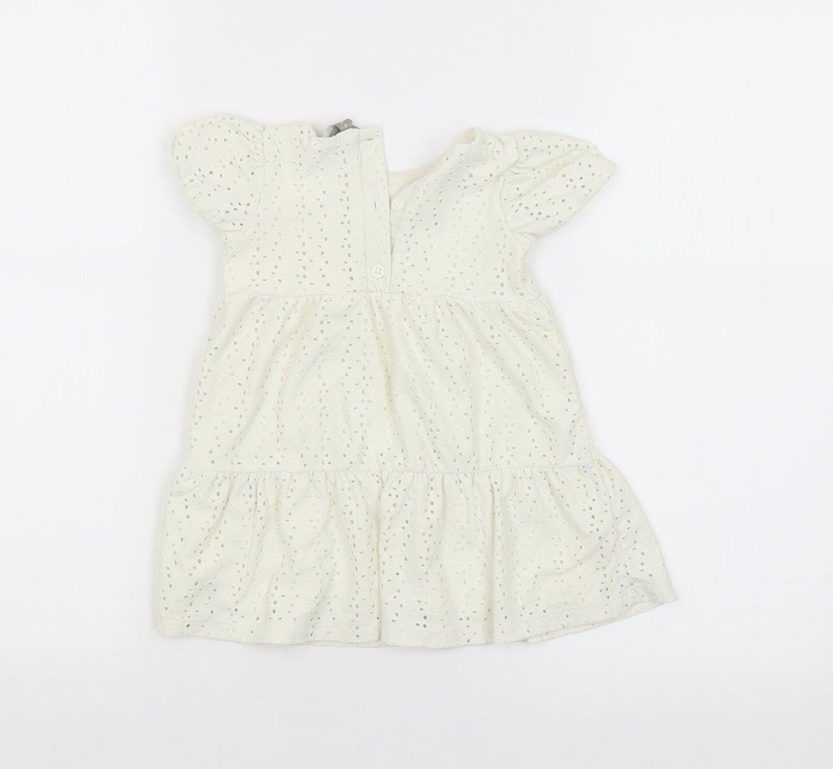 Back view of Primark girls’ yellow shift, size 9-12, months