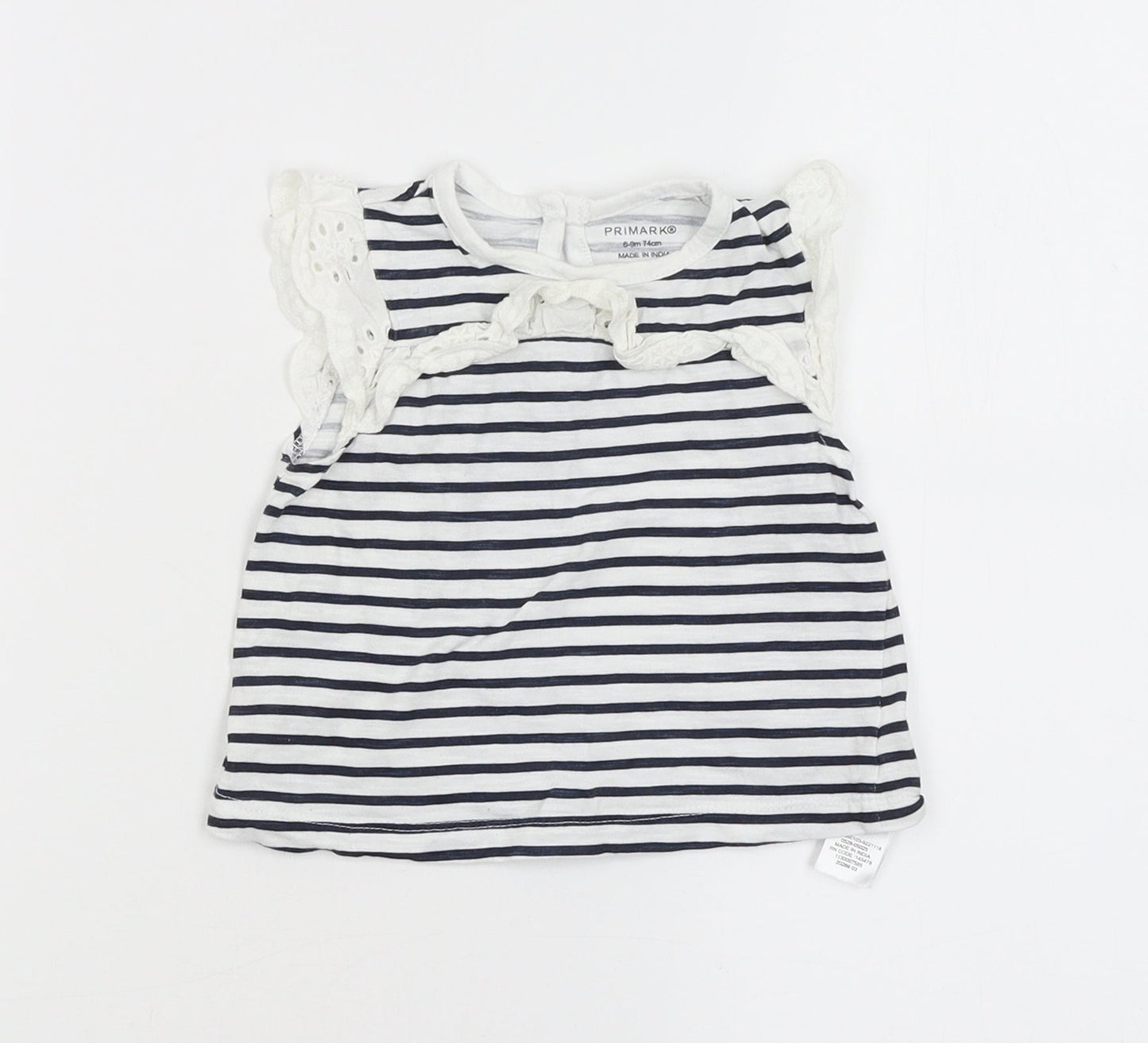 Primark Girls White Striped  A-Line  Size 6-9 Months