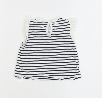 Primark Girls White Striped  A-Line  Size 6-9 Months