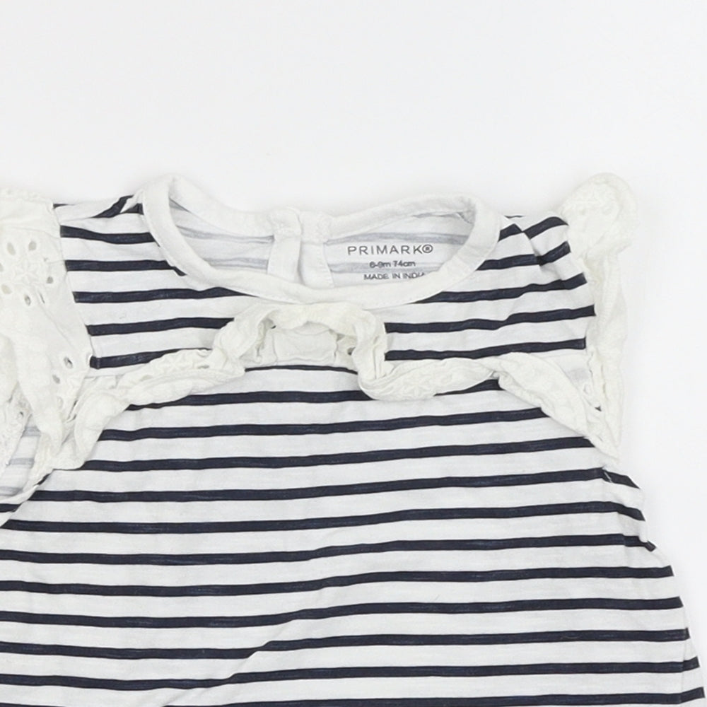Primark Girls White Striped  A-Line  Size 6-9 Months