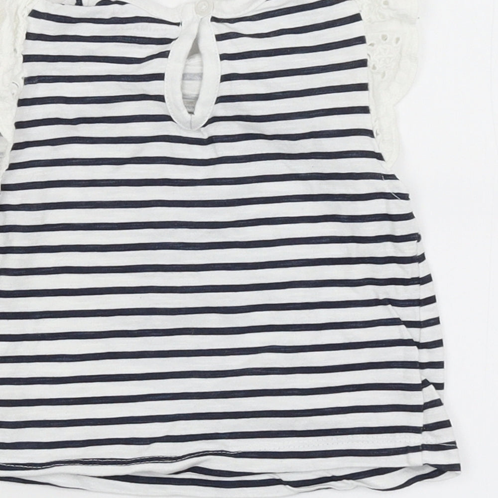 Primark Girls White Striped  A-Line  Size 6-9 Months