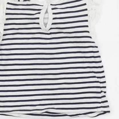 Primark Girls White Striped  A-Line  Size 6-9 Months